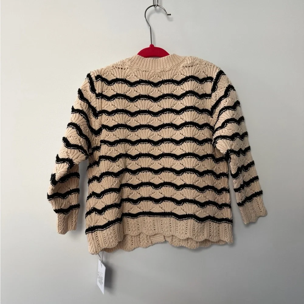 Toddler Cream and Black Striped Knit Cardigan Set - Picture 11 of 12